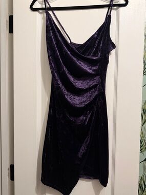 Joe & Elle Deep Purple Velvet Mini Dress